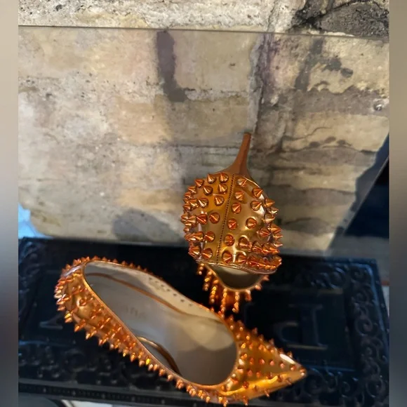 Liliana Shayla Mermaid Orange Spiky Stillletos - Picture 4 of 6